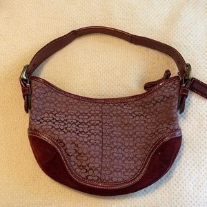 Red Suede Coach Purse